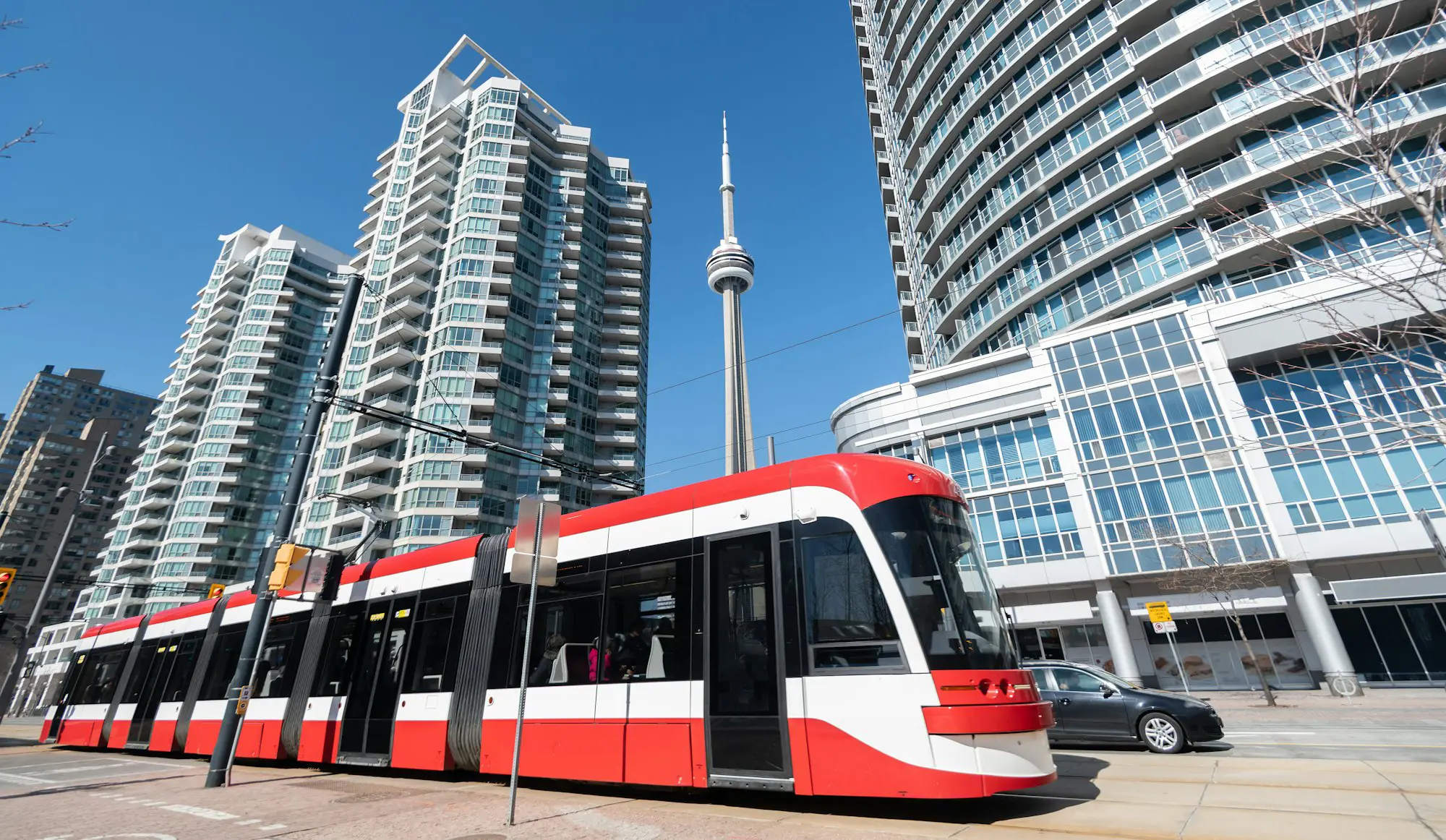 Tram streetcar in Toronto, Ontario, Canada